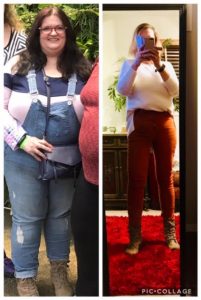 lisa before and after(6 months) surgery to illustrate lisa's weight loss journey